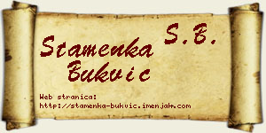 Stamenka Bukvić vizit kartica